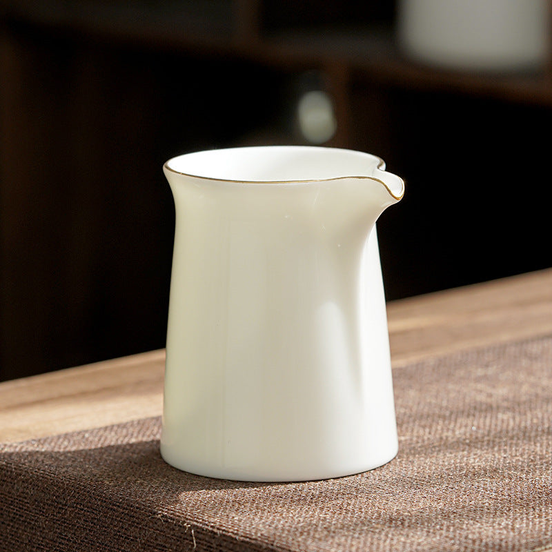 Handmade Suet-Jade Porcelain KungFu Tea Fairness Pitcher