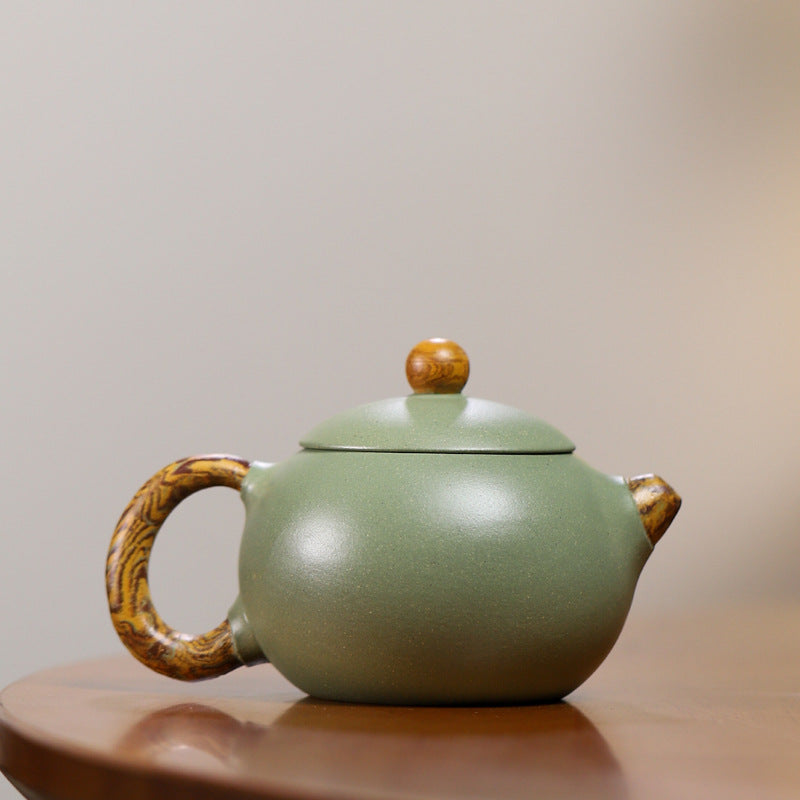 Premiumn Handmade PeaGreen Zisha Purple Clay (Raw Ore) Tea Pot