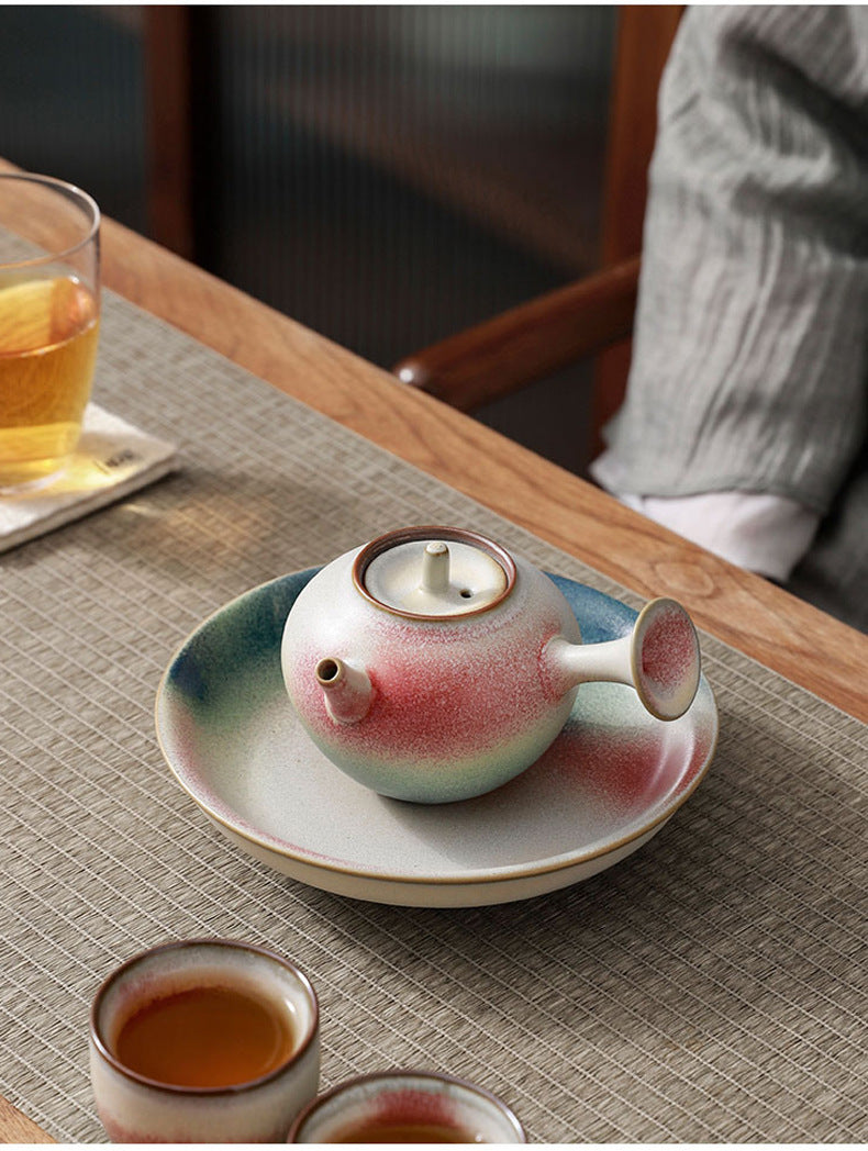 Modern Japanese-Style Side-Handle Coarse Pottery Ceramic KungFu Teapot