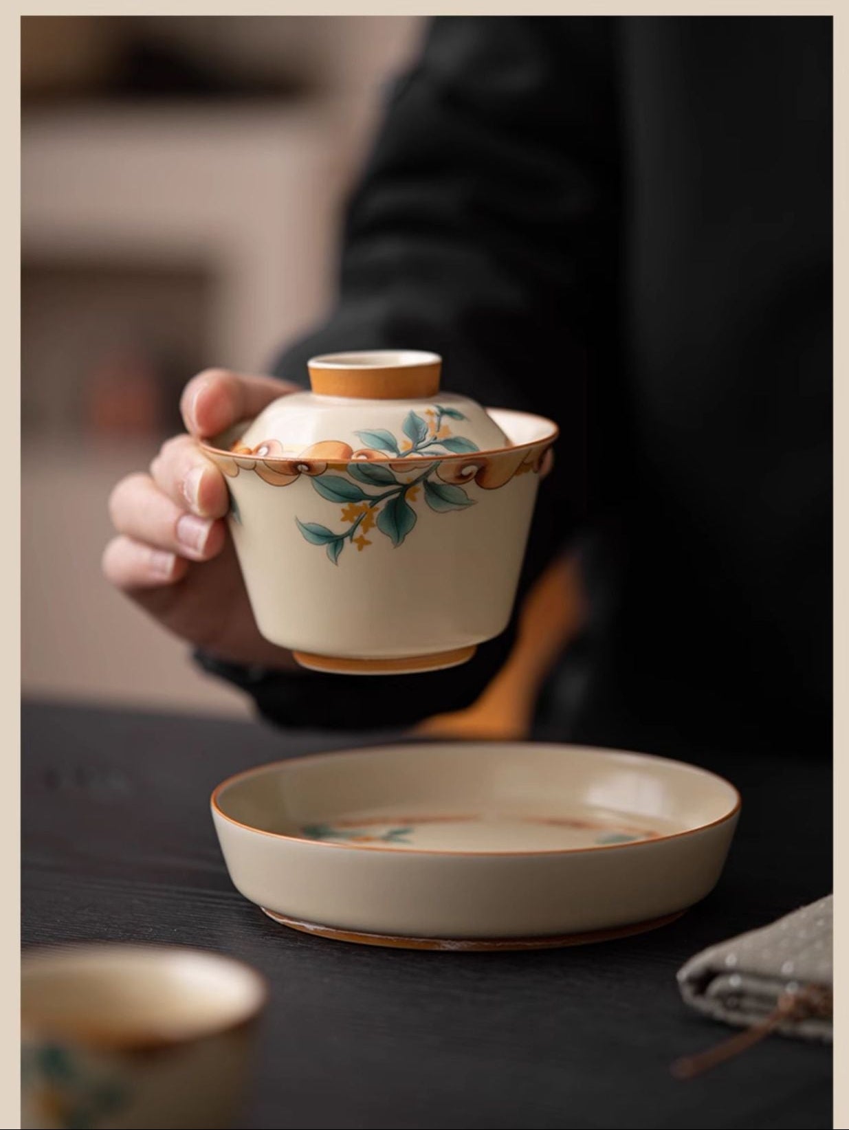 Handmade Premium Ru Ware Ceramic Gaiwan Heat-Resistant Brewing Bowl (SET)