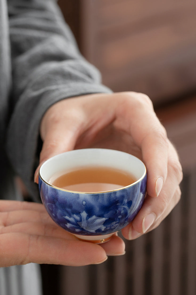 Premium Handmade Chinese Blue & White Porcelain KungFu Teacup