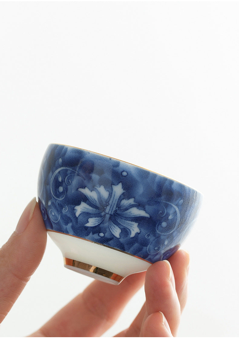 Premium Handmade Chinese Blue & White Porcelain KungFu Teacup