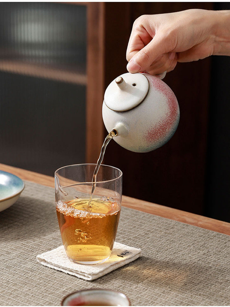 Modern Japanese-Style Side-Handle Coarse Pottery Ceramic KungFu Teapot
