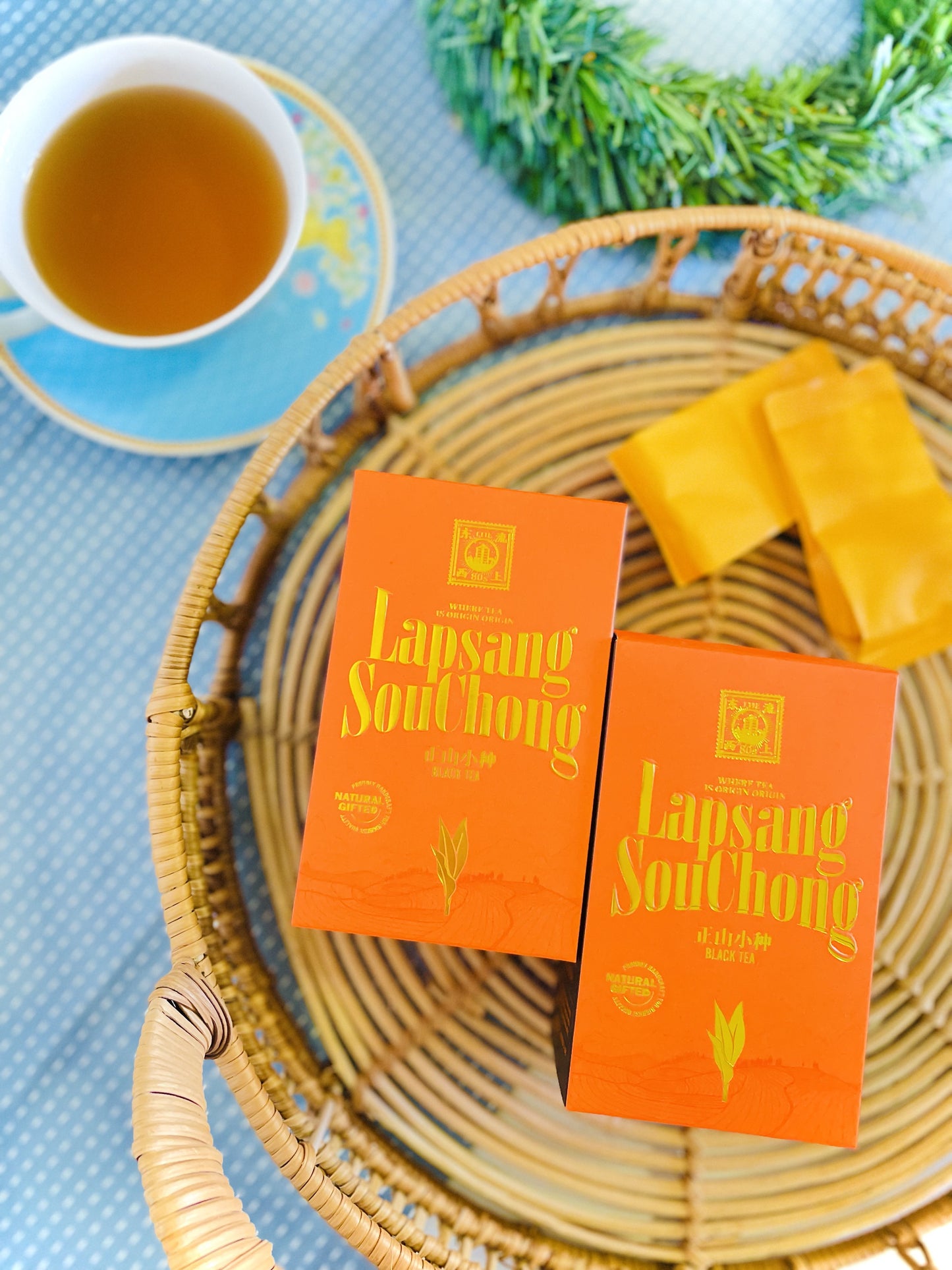 Premium Whole leaf blacktea lapsang Souchong, Twin pack monthly supply for home and work. Daily performance boosting, promote calmness and relaxing. Great for gift giving. 